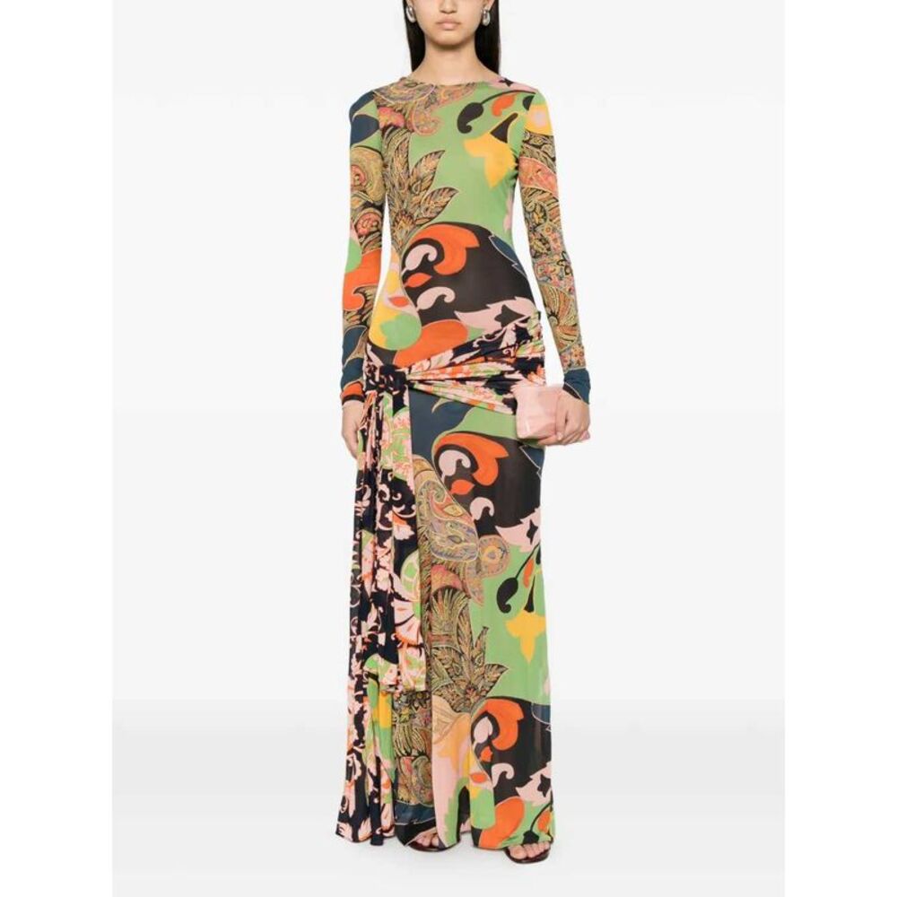 Etro Women Draped Maxi Dress With Paisley Print - Picture 2 of 4